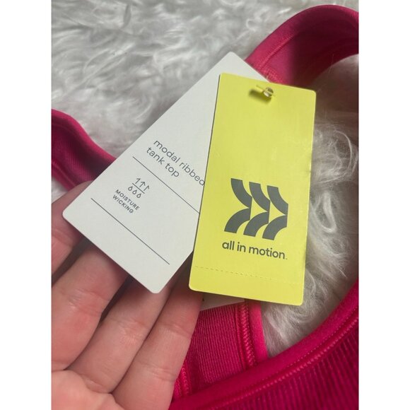 NWT All In Motion Pink Ribbed Modal Cropped Tank Top Size M - Picture 4 of 11